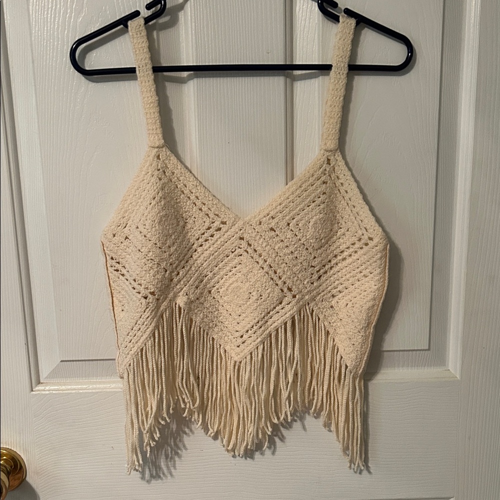 Crochet Fringe Crop Top